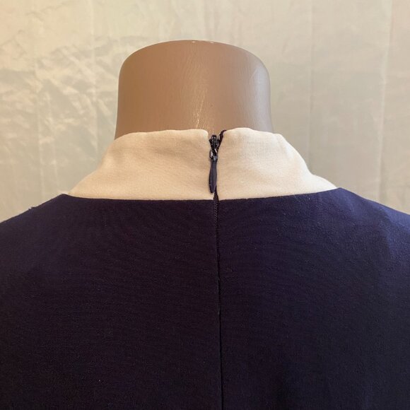 Classic Calvin Klein Navy Blue and White Dress - Picture 2 of 8